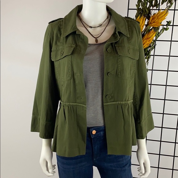 LOFT Jackets & Blazers - Peplum Lightweight Jacket w/ Military Flair M